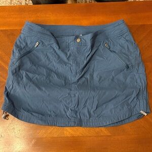 Te Verde Slate Blue Cargo Skirt with Snap Waist